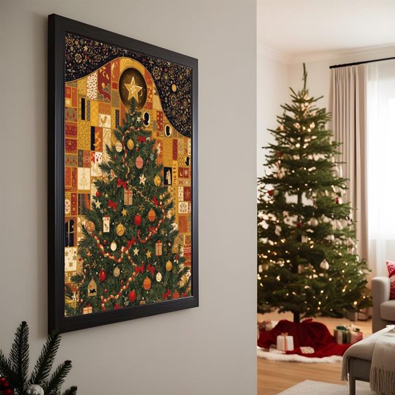 Klimt Inspired Tree Art Print: Goldendecor (Pdf), Stretched Canvas Size 8x12