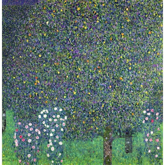 Klimt "Roses Under the Trees" (20th) Glossy Poster