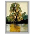 thumbnail image 1 of Klimt Style Tree River Bank Scene Artwork Framed Wall Art Print A4, 1 of 4