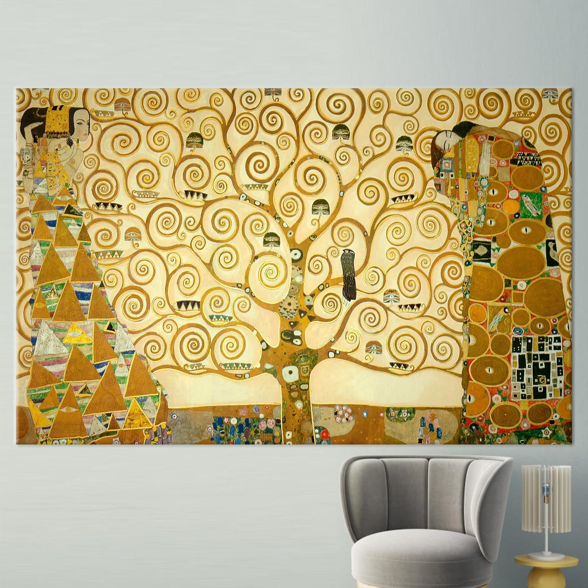 Klimt The Tree Of Life, 3D Canvas, Large Wall Art, Printed Canvas