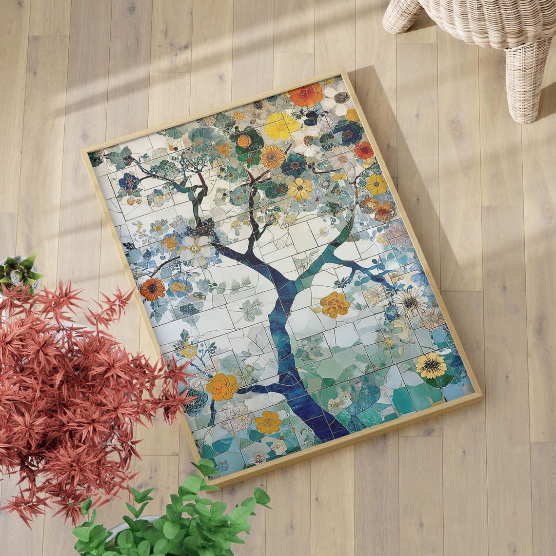 Klimt Tree Branch Poster, Colorful Abstract Botanical Wall Art ...