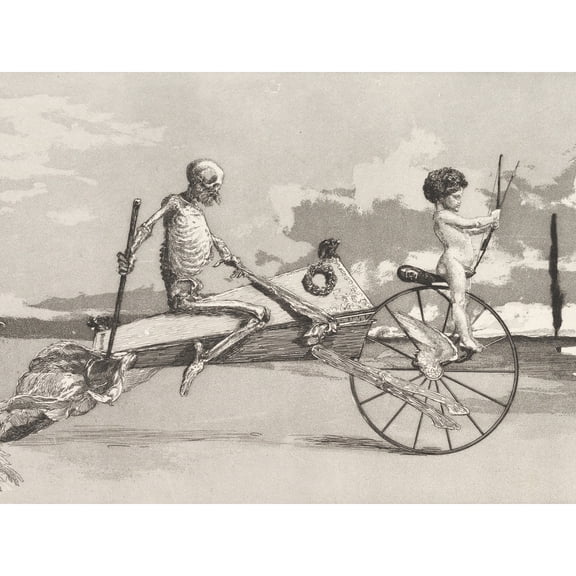 Klinger Cupid Death Hereafter Intermezzi Etching Extra Large XL Wall Art Poster Print