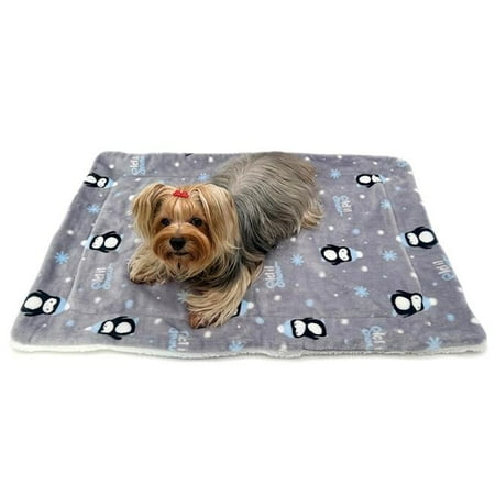Klippo KBLNK103S Ultra Thick Plush Penguins Blanket, Gray - Small