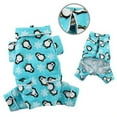 thumbnail image 1 of Klippo Pet KBD057XS Penguins & Snowflake Flannel Pajamas With 2 Pockets- Turquoise - Extra Small, 1 of 1