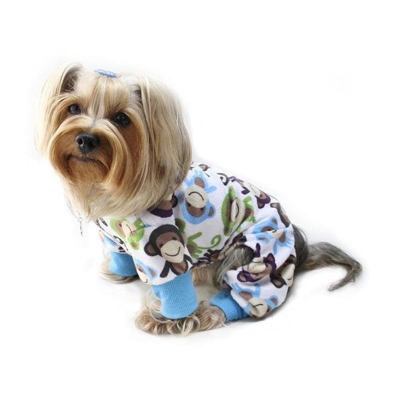 Klippo Pet KBD080MZ Ultra Soft Minky Monkey Pajamas Medium