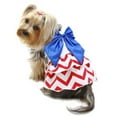 thumbnail image 1 of Klippo Pet KDR063MZ Puppy Patriotic Red, White & Blue Large Bow Sundress - Medium, 1 of 4