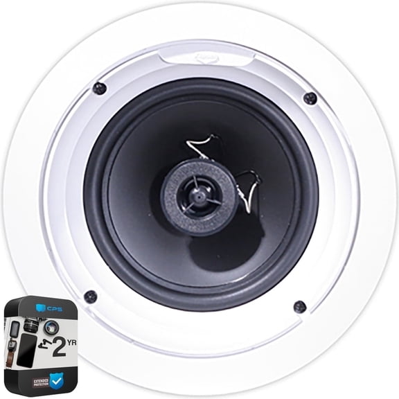 Klipsch 1007209 R-1650-C In-Ceiling Speaker White Bundle with 2 YR CPS Enhanced Protection Pack