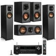 thumbnail image 1 of Klipsch 2 Pack R-610F Floorstanding Home Speaker - Bundle With R-41M Bookshelf Home Speakers, R-52C Center Channel home speaker, Yamaha RX-V485 5.1-Channel Network AV Receiver with MusicCast, 1 of 10