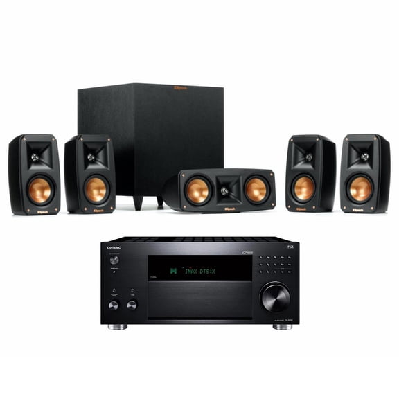 Klipsch 5.1 Onkyo 7.2 Home Theater Systems, MDF Black, 15.0 Ibs