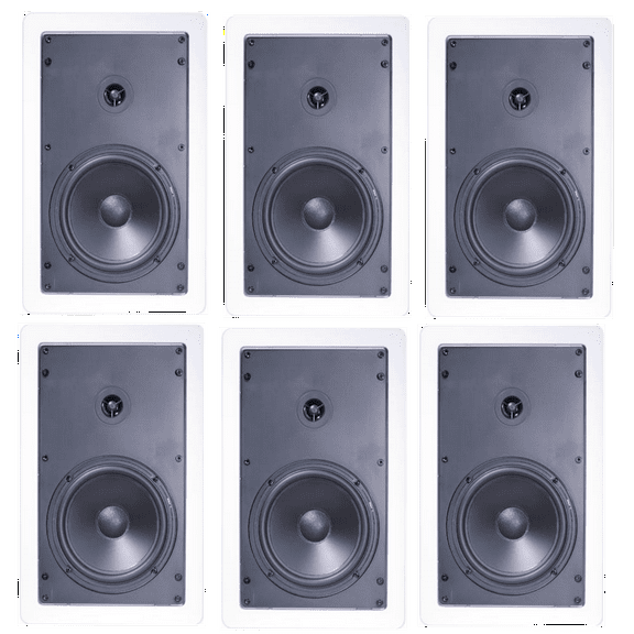 Klipsch 6-1/2" 2 Way Natural Surround Sound in-wall Speaker System (Set of 6)