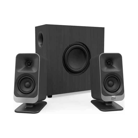 Klipsch ProMedia Lumina Powered 2.1 Computer Gaming Speaker System with Subwoofer, Bluetooth and LED Color Lighting Effects Built-in