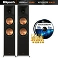 thumbnail image 1 of Klipsch RP-8000F II High-Resolution Floorstanding Speaker (Pair) with Enhanced Bass, Ebony Bundle with Deco Gear 100ft long 16 AWG Speaker Wire + High-Quality Brass Speaker Banana Plugs, 5-Pair, 1 of 12