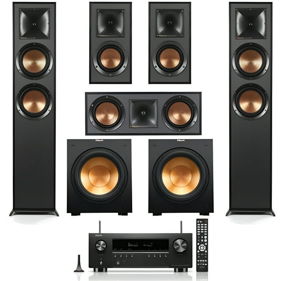 Klipsch Reference 5.2 Home Theater System Audio & Video Receivers with 2x R-12SW Subwoofer