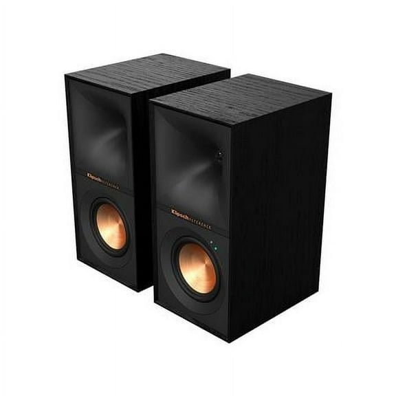 Klipsch Reference R-40PM Powered Bookshelf Speakers with Bluetooth, Modern Appearance, Black - Pair