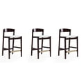 thumbnail image 1 of Manhattan Comfort Klismos 26.5" Faux Leather Counter Stool in Ivory (Set of 3), 1 of 6