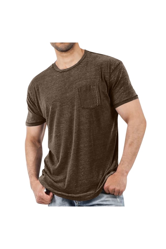 Big and Tall Shirts Short Sleeve Mens Casual Fashion Lightweight Summer Tee Crew Neck Classic Tops with Pocket