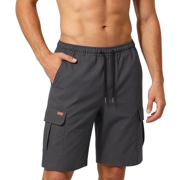 Klisyaur Cargo Shorts for Mens Multi Pockets Summer Casual Fashion Comfortable Drawstring Pants Button Waist
