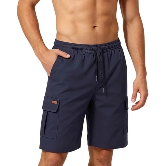 Klisyaur Cargo Shorts for Mens Multi Pockets Summer Casual Fashion Comfortable Drawstring Pants Button Waist