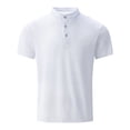 thumbnail image 1 of Klisyaur Casual Shirt Mens Short Sleeve with 3 Button Lightweight Comfortable Soft Tee Summer Basic Tops, 1 of 4