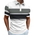 thumbnail image 1 of Klisyaur Color Block Blouses for Mens Short Sleeve Golf Collared Casual Fashion Lightweight Clothes Outfit, 1 of 5