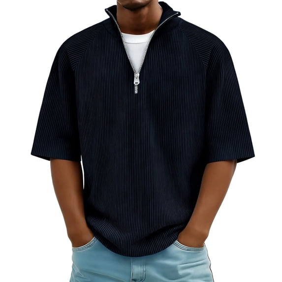 Klisyaur Fashion Shirt for Mens V Neck Short Sleeve Summer Solid Color Tops Breathable Comfortable Fashion Tee