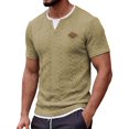 thumbnail image 1 of Klisyaur Fashion Shirts for Mens Short Sleeve V Neck Summer Casual Comfortable Breathable Tops Basic Tee, 1 of 5