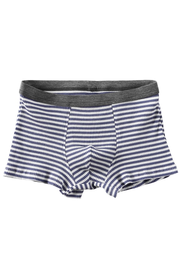 Fashion Striped Pattern Underwear Mens Breathable Lightweight Soft Boxer Briefs with Stretch Waistband