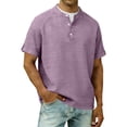 thumbnail image 1 of Klisyaur Fashion Tee Tops for Mens Short Sleeve with Button Casual Breathable Lightweight Comfortable Summer Basic Shirts, 1 of 5