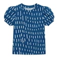 thumbnail image 1 of Klisyaur Girl's Puff Short Sleeves Tops Crew Neck Printed Casual Shirts Summer Trendy Loose Comfortable Blouses 4-15 Years, 1 of 8