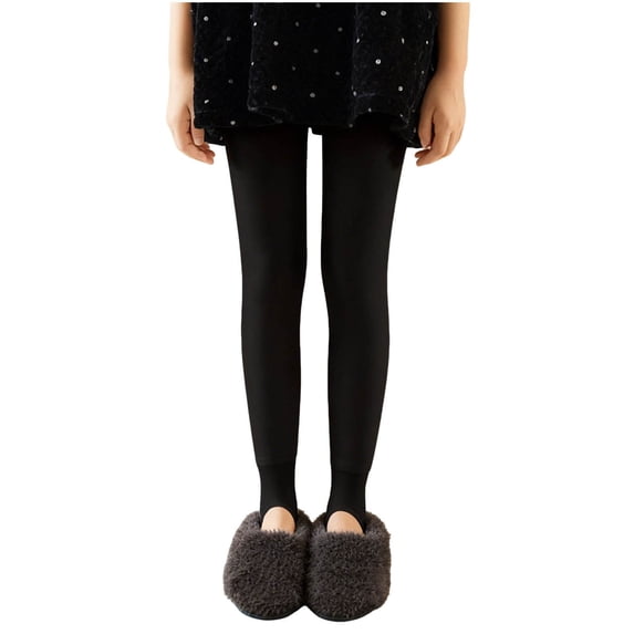 Klisyaur Girls Winter Tights Pants Fleece Lined Leggings Pants Casual Practice Dance Pantyhose