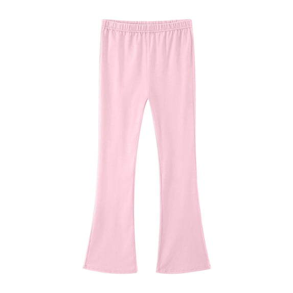 Klisyaur Girls Flare Leg Leggings Elastic High Waist Bell Bottom Yoga Pants Solid Color Casual Leggings for Girls