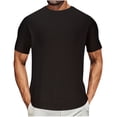 thumbnail image 1 of Klisyaur Knit Shirt for Mens Short Sleeve Summer Basic Tee Breathable Comfortable Casual Tops Workout Athletic, 1 of 4