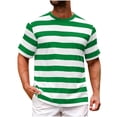 thumbnail image 1 of Klisyaur Men's Striped Shirts Short Sleeve Casual Comfortable Fashion Soft Tee Summer Regular Crew Neck Top, 1 of 4