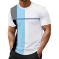 thumbnail image 1 of Klisyaur Men's Summer Casual Top Fashionable Color Blocked Short Sleeved Men's Round Neck Summer T-shirt Short Sleeved Round Neck Top/shirt, 1 of 5