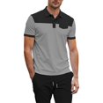 thumbnail image 1 of Klisyaur Mens Color Block Shirts Collared Casual Fashion Comfortable Breathable Summer Business Tops with Button, 1 of 5