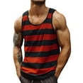 thumbnail image 1 of Klisyaur Mens Striped Tank Tops Sleeveless Summer Muscle Workout Sports Shirts Breathable Lightweight Soft Tee, 1 of 3