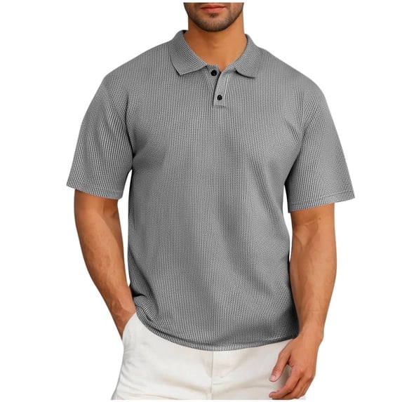 Klisyaur Mens T Shirts Short Sleeve Crew Neck with Button Casual Lightweight Soft Tee for Vacation Beach Tops