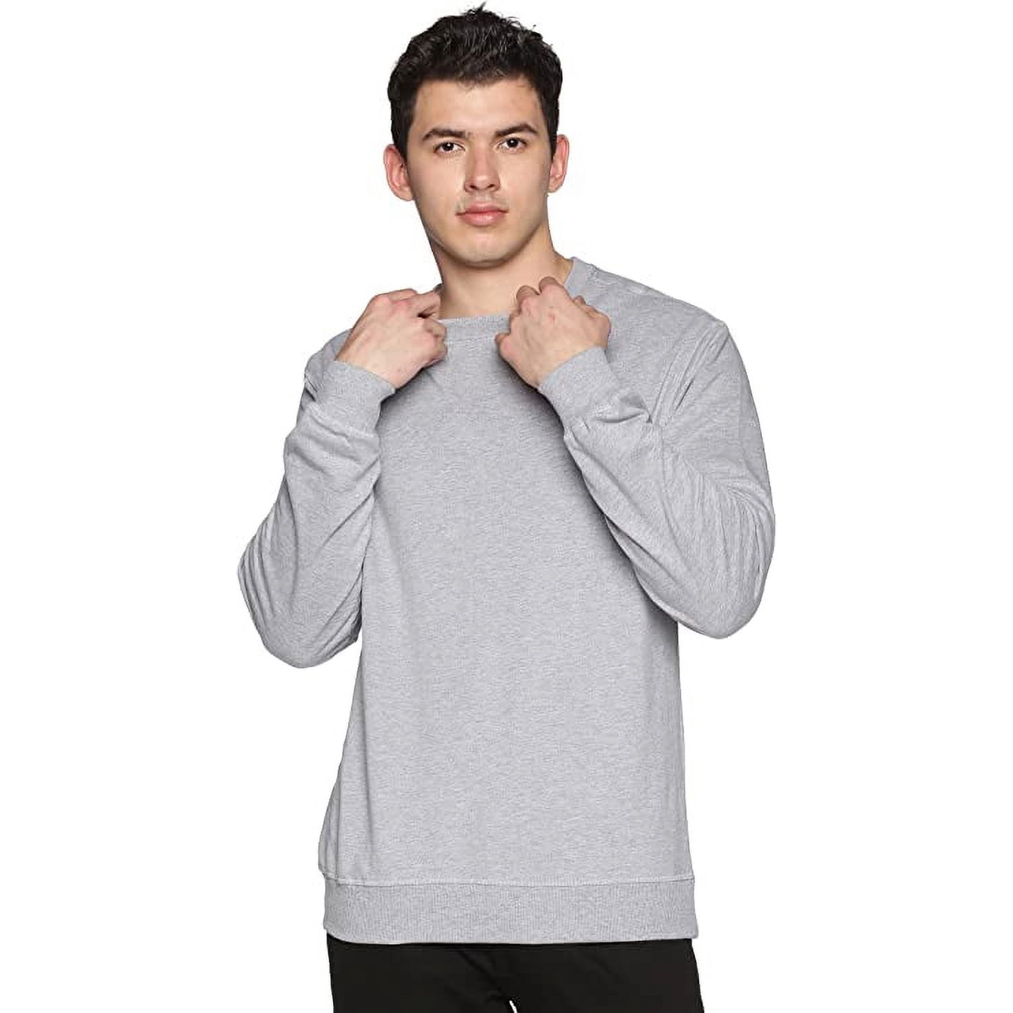 Klizzer Luxury Sweatshirts for Men 100% Cotton Fleece Crewneck – Grey Large  - Walmart.com