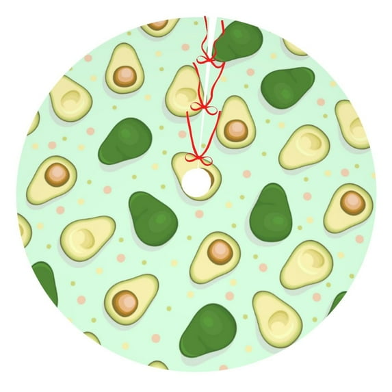 Kll 30" Christmas Tree Skirt Avocado Xmas Tree Skirts Mat For New Year Xmas Holiday Party Indoor Outdoor Home Decoration