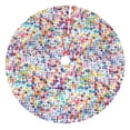 thumbnail image 1 of Kll 30" Christmas Tree Skirt Colorful Watercolor Dots Xmas Tree Skirts Mat For New Year Xmas Holiday Party Indoor Outdoor Home Decoration, 1 of 9