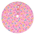 thumbnail image 1 of Kll 30" Christmas Tree Skirt Pink Donut Xmas Tree Skirts Mat For New Year Xmas Holiday Party Indoor Outdoor Home Decoration, 1 of 9