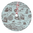thumbnail image 1 of Kll 30" Christmas Tree Skirt Pirate Adventure Map Xmas Tree Skirts Mat For New Year Xmas Holiday Party Indoor Outdoor Home Decoration, 1 of 9