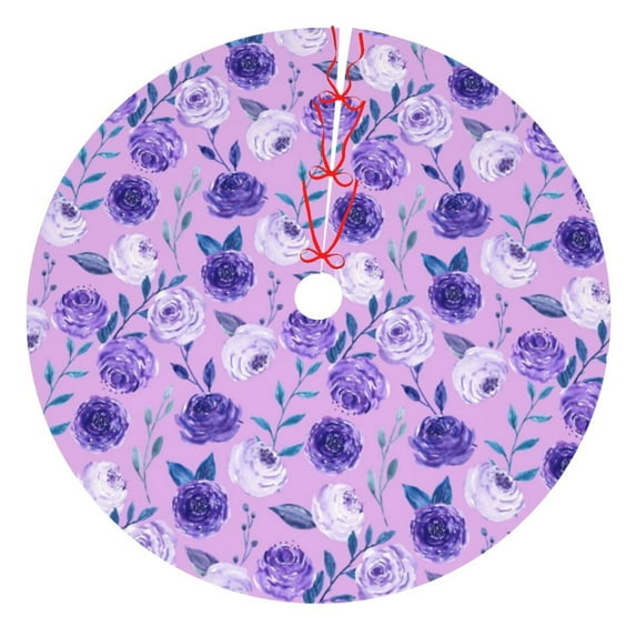 Kll 30" Christmas Tree Skirt Violet Xmas Tree Skirts Mat For New Year Xmas Holiday Party Indoor Outdoor Home Decoration