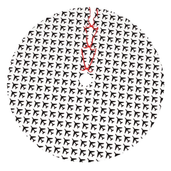 Kll 36" Christmas Tree Skirt Airplane Xmas Tree Skirts Mat For New Year Xmas Holiday Party Indoor Outdoor Home Decoration