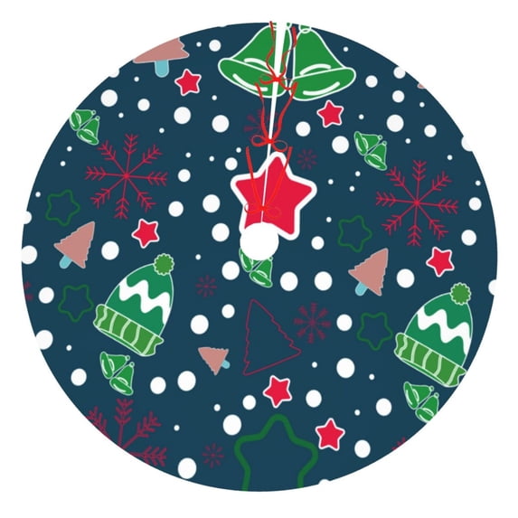 Kll 36" Christmas Tree Skirt Christmas Xmas Tree Skirts Mat For New Year Xmas Holiday Party Indoor Outdoor Home Decoration