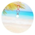 thumbnail image 1 of Kll 36" Christmas Tree Skirt Coconut Palm Tree On Beach Xmas Tree Skirts Mat For New Year Xmas Holiday Party Indoor Outdoor Home Decoration, 1 of 9