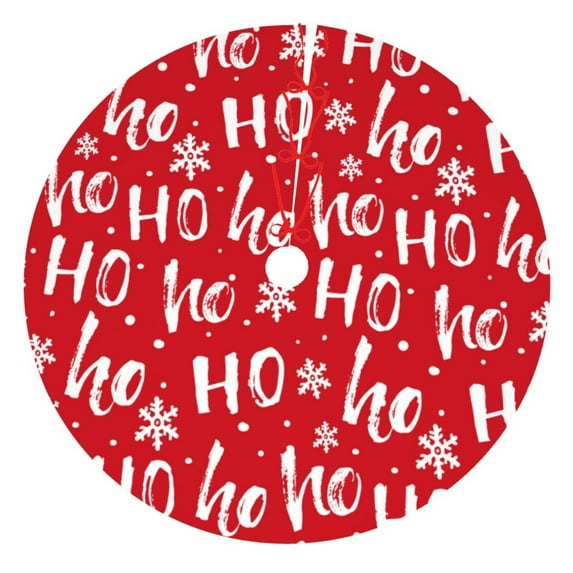 Kll 36" Christmas Tree Skirt Hohoho Xmas Tree Skirts Mat For New Year Xmas Holiday Party Indoor Outdoor Home Decoration