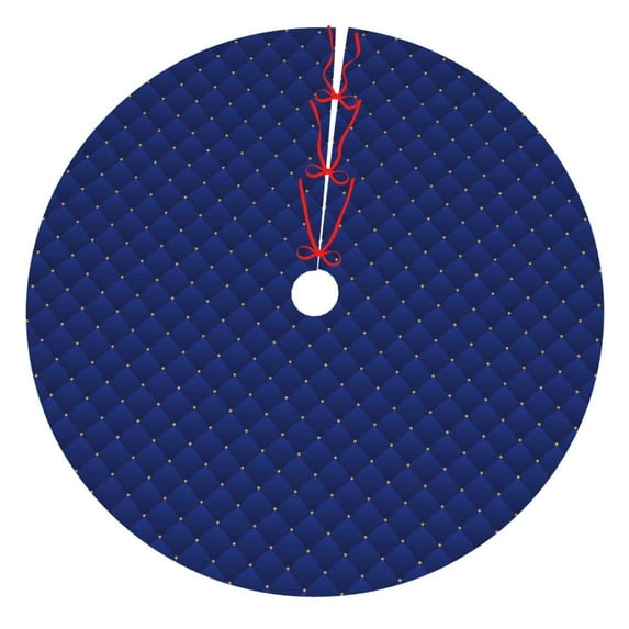 Kll 36" Christmas Tree Skirt Navy Blue Xmas Tree Skirts Mat For New Year Xmas Holiday Party Indoor Outdoor Home Decoration