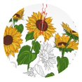 thumbnail image 1 of Kll 36" Christmas Tree Skirt Plump Sunflower And Sketch Xmas Tree Skirts Mat For New Year Xmas Holiday Party Indoor Outdoor Home Decoration, 1 of 9