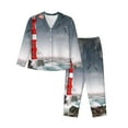 thumbnail image 1 of Kll 3d Lighthouse In The Surf Print Women'S Long Sleeve Pajamas With Pants Sleepwear Loungewear 2 Set-Xx-Large, 1 of 9